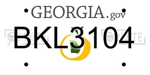 BKL3104 Georgia License Plate