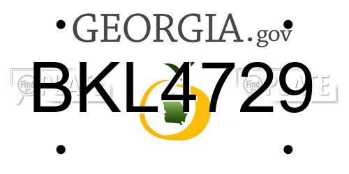 BKL4729 Georgia License Plate