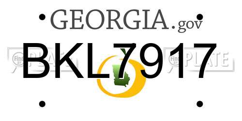 BKL7917 Georgia License Plate