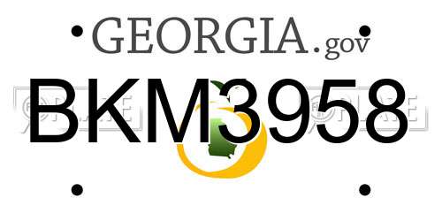 BKM3958 Georgia License Plate
