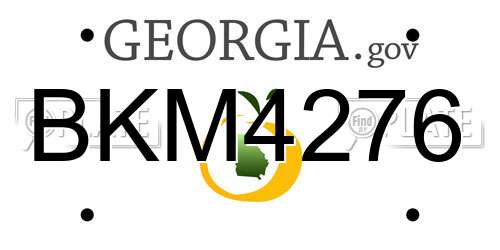 BKM4276 Georgia License Plate