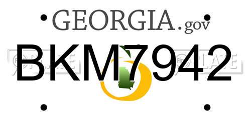 BKM7942 Georgia License Plate
