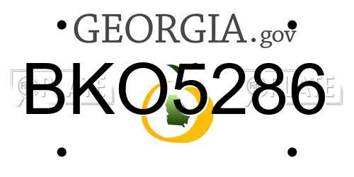 BKO5286 Georgia License Plate
