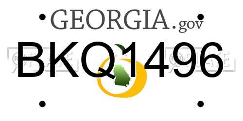 BKQ1496 Georgia License Plate