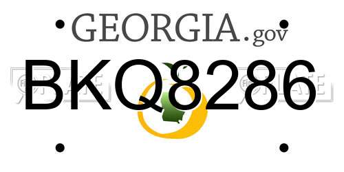 BKQ8286 Georgia License Plate