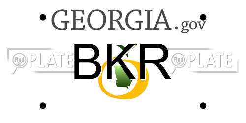 BKR Georgia License Plate
