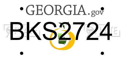 BKS2724 Georgia License Plate