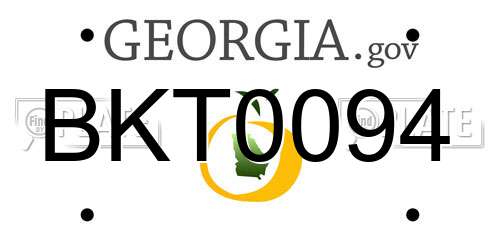BKT0094 Georgia License Plate