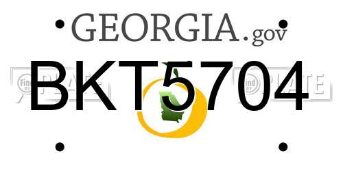 BKT5704 Georgia License Plate