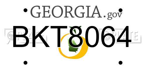 BKT8064 Georgia License Plate