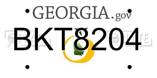 BKT8204 Georgia License Plate