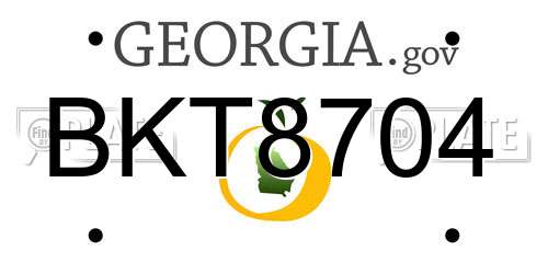 BKT8704 Georgia License Plate