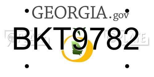 BKT9782 Georgia License Plate