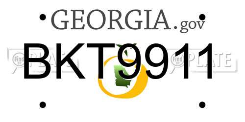BKT9911 Georgia License Plate