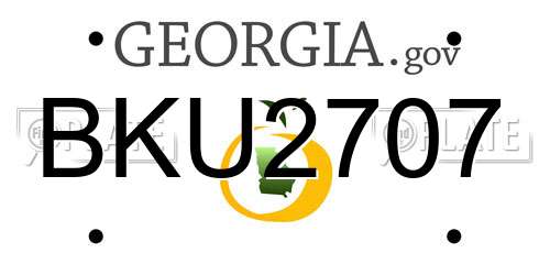 BKU2707 Georgia License Plate