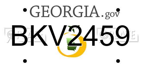 BKV2459 Georgia License Plate