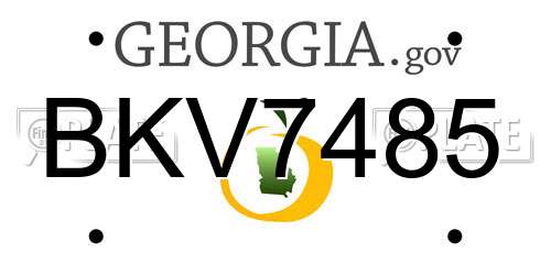 BKV7485 Georgia License Plate