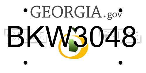BKW3048 Georgia License Plate