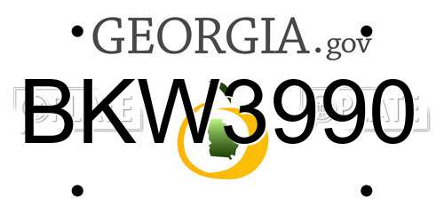 BKW3990 Georgia License Plate