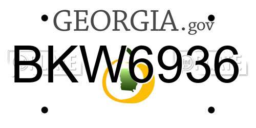 BKW6936 Georgia License Plate