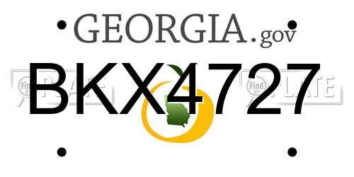 BKX4727 Georgia License Plate