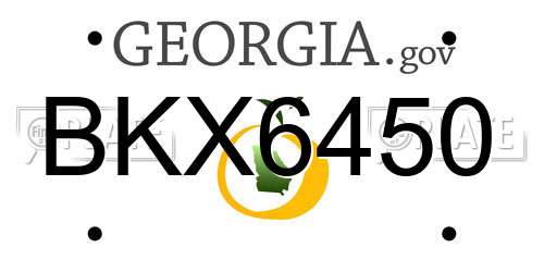 BKX6450 Georgia License Plate