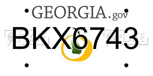 BKX6743 Georgia License Plate