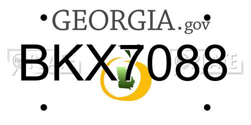 BKX7088 Georgia License Plate