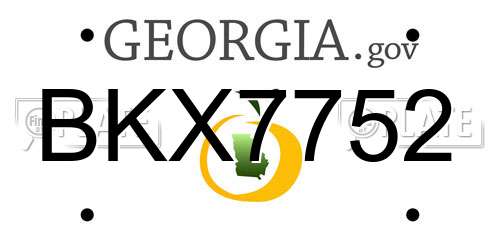 BKX7752 Georgia License Plate