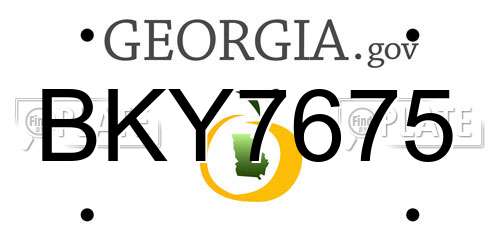 BKY7675 Georgia License Plate