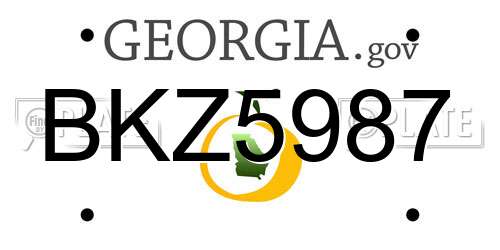 BKZ5987 Georgia License Plate