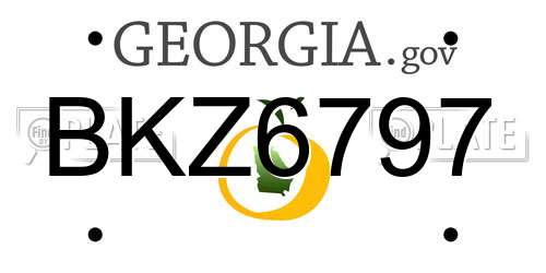 BKZ6797 Georgia License Plate