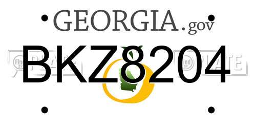 BKZ8204 Georgia License Plate