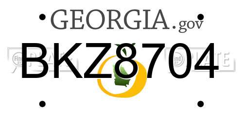 BKZ8704 Georgia License Plate