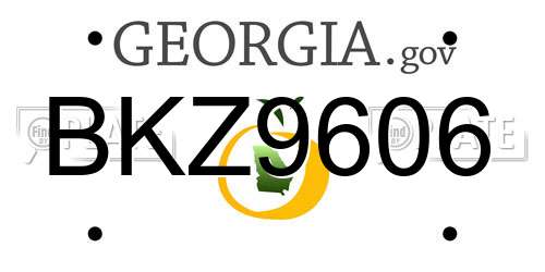 BKZ9606 Georgia License Plate