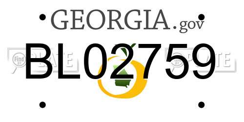 BL02759 Georgia License Plate