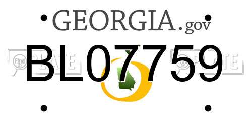BL07759 Georgia License Plate