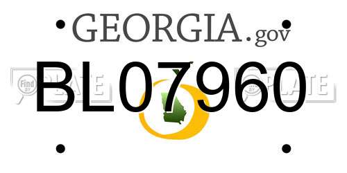 BL07960 Georgia License Plate