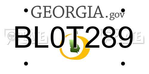 BL0T289 Georgia License Plate