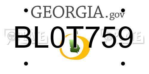 BL0T759 Georgia License Plate