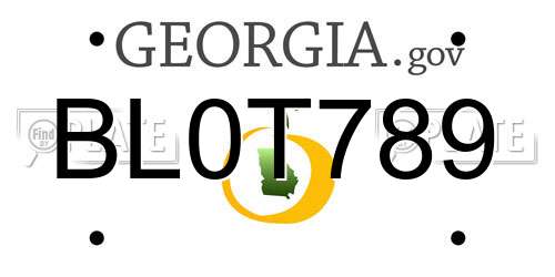 BL0T789 Georgia License Plate