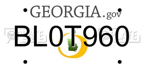 BL0T960 Georgia License Plate