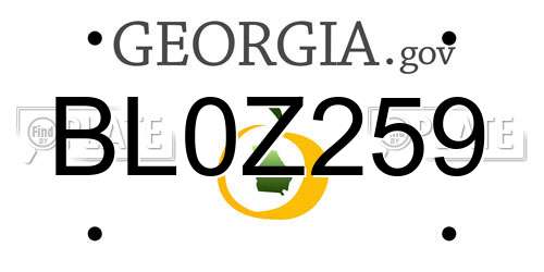 BL0Z259 Georgia License Plate