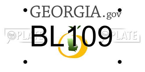 BL109 Georgia License Plate