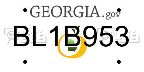 BL1B953 Georgia License Plate