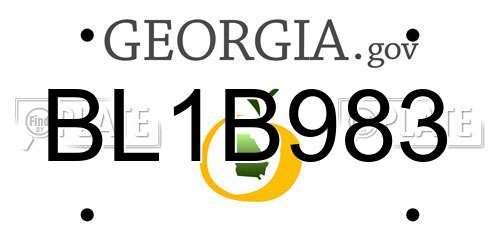 BL1B983 Georgia License Plate