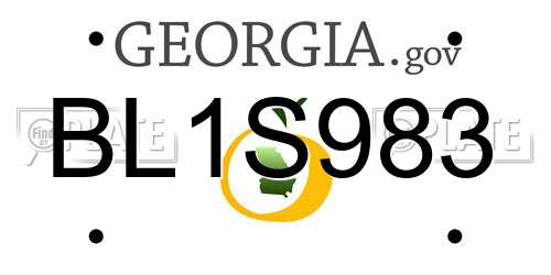BL1S983 Georgia License Plate