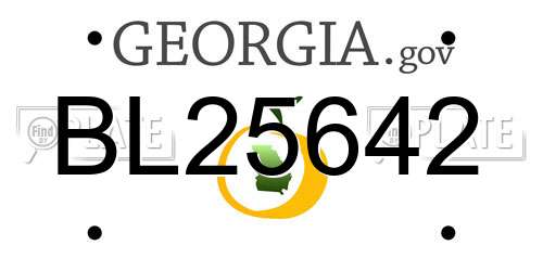 BL25642 Georgia License Plate