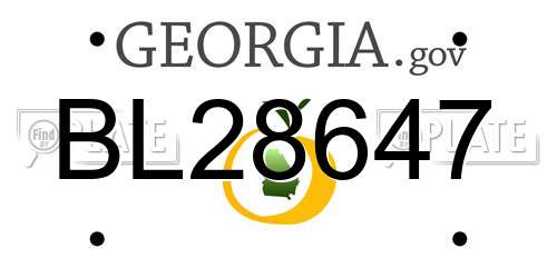 BL28647 Georgia License Plate