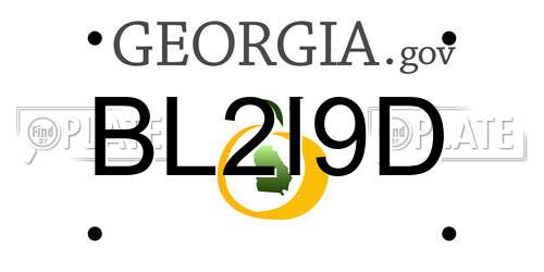 BL2I9D Georgia License Plate